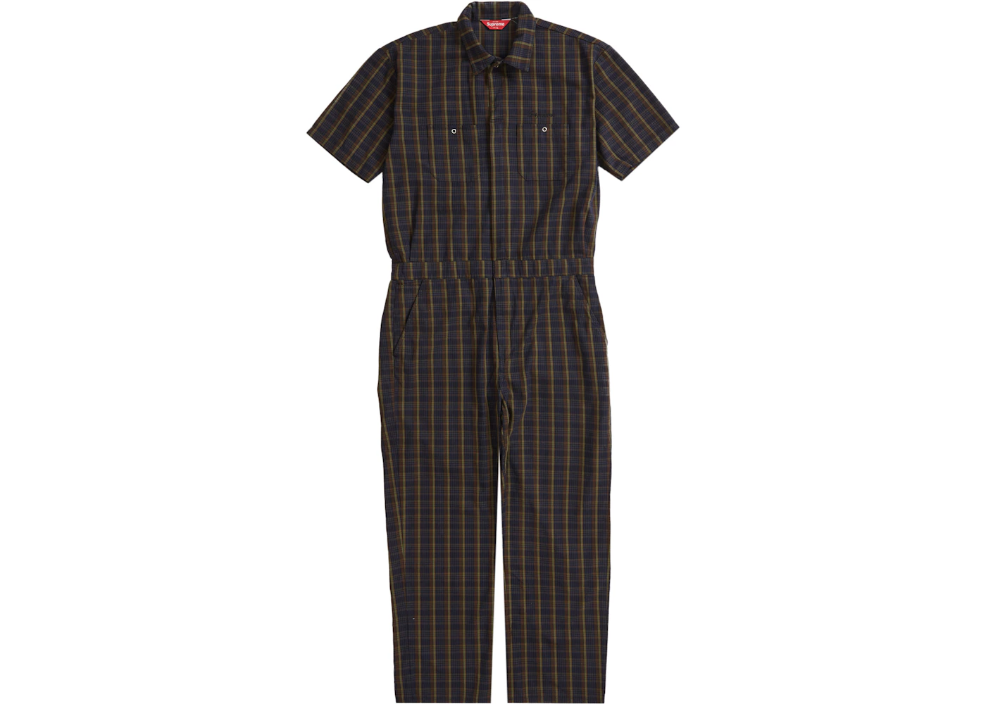Supreme S/S Coverall Navy Plaid Men's - SS23 - US