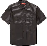 Supreme S/S Leather Work Shirt Black