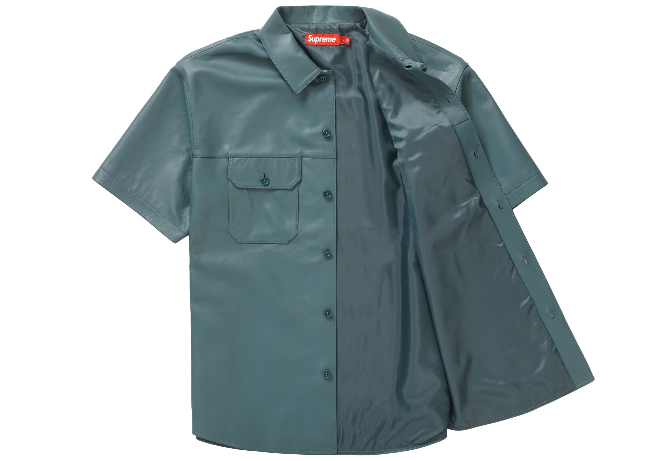 Supreme S/S Leather Work Shirt Dusty Teal メンズ - FW23 - JP