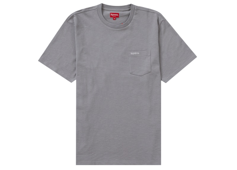 殿堂 Supreme ヘザーグレー レア白ピス08頃 Tee Pocket S/S トップス 