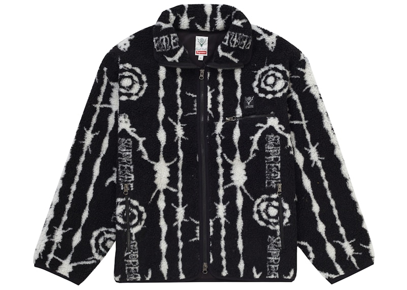 21SS Supreme ×SOUTH2 WEST8 フリースジャケット L 黒インナーはフーディ着れます