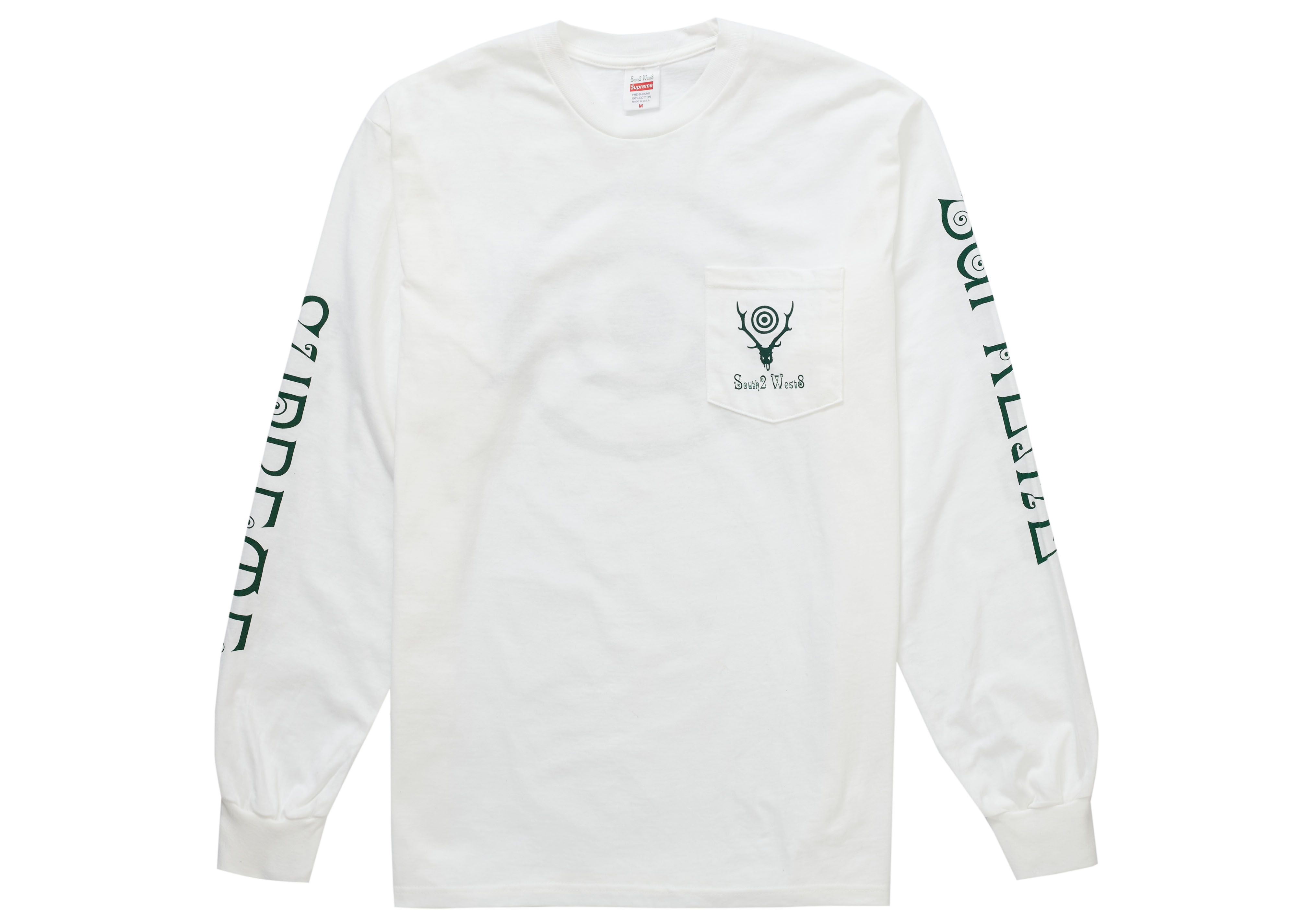 Supreme SOUTH2 WEST8 L/S Pocket Tee White