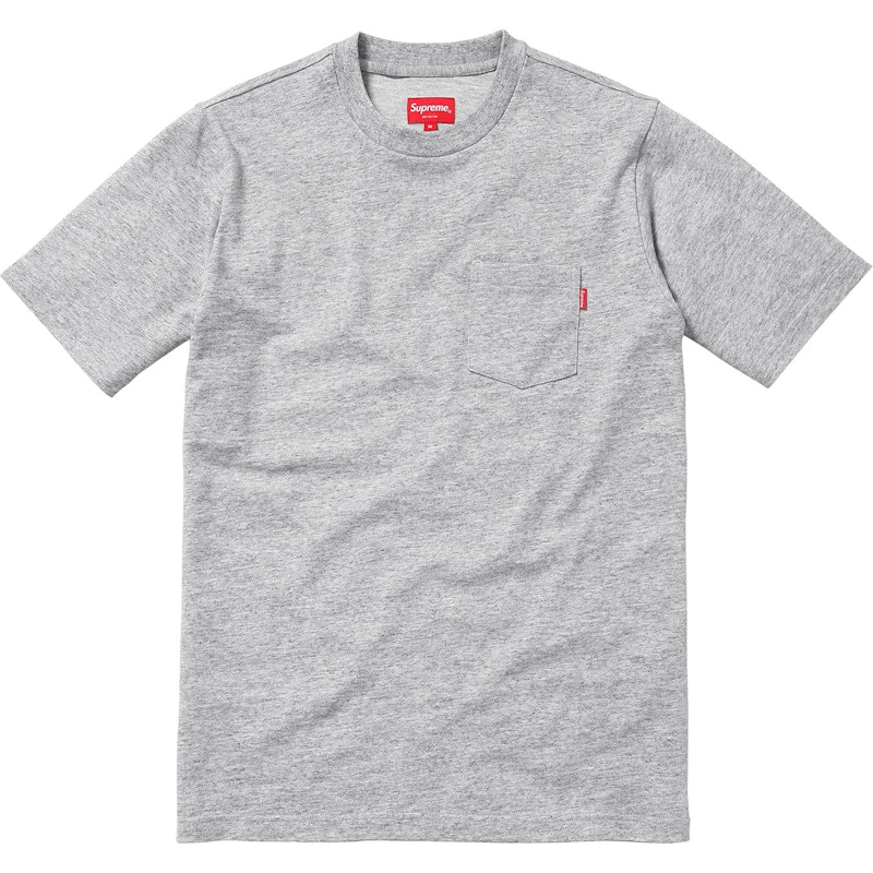 Supreme S/S Pocket Tee Heather Grey Men's - FW17 - US