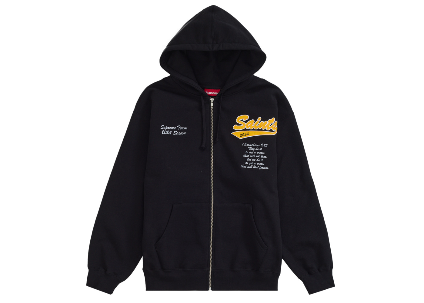 Supreme Repeat Zip Up Hooded Sweatshirt Black Men's - SS18 - US