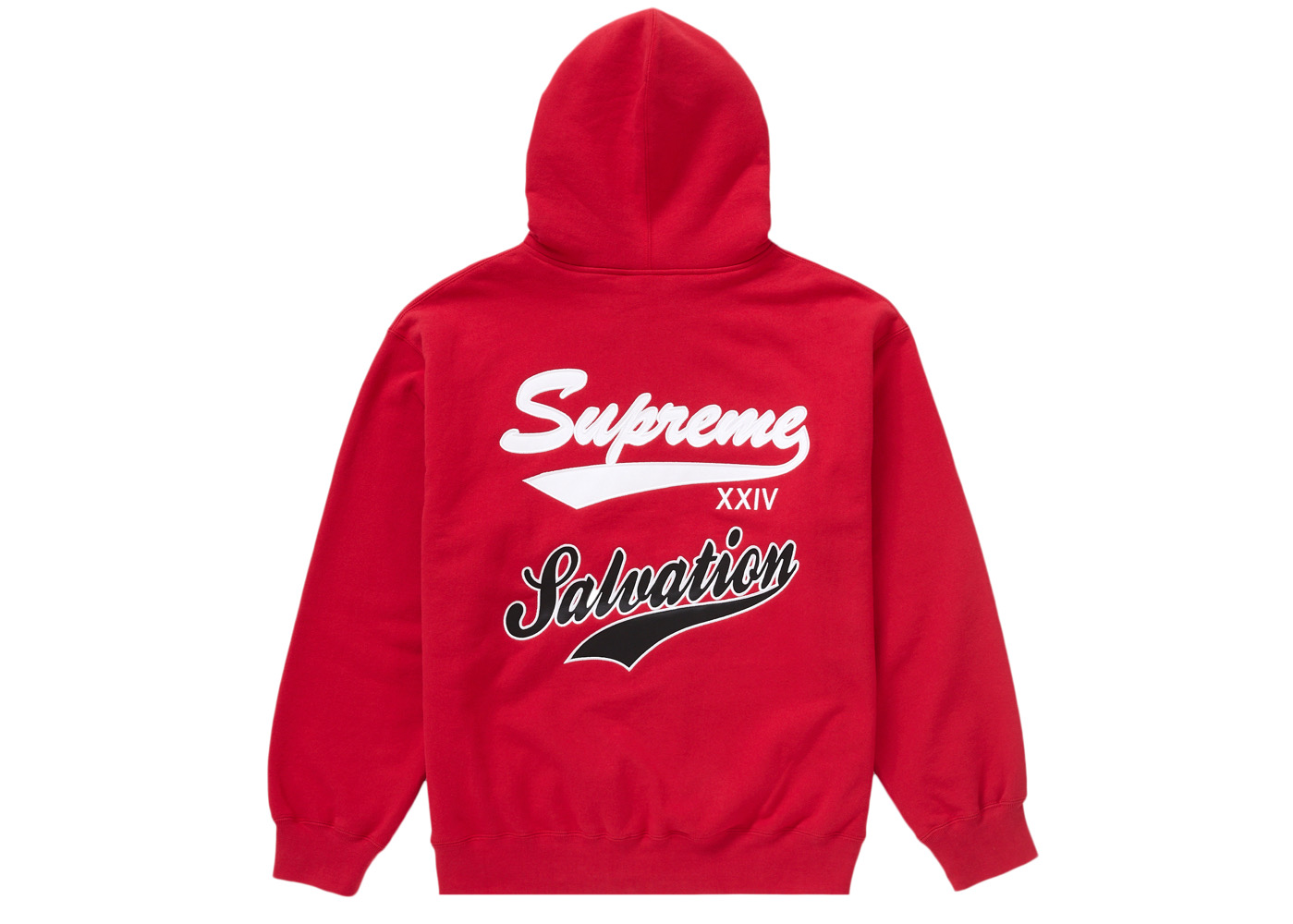 Supreme Salvation Zip Up Hooded Sweatshirt Red 남성 - SS24 - KR