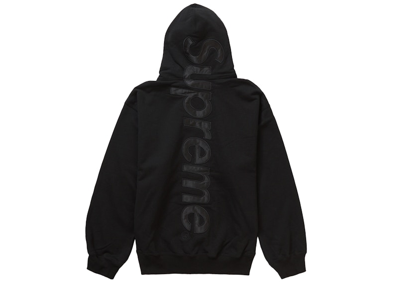 Supreme Satin Appliqué Hooded Sweatshirt (FW23) Black Men's - FW23