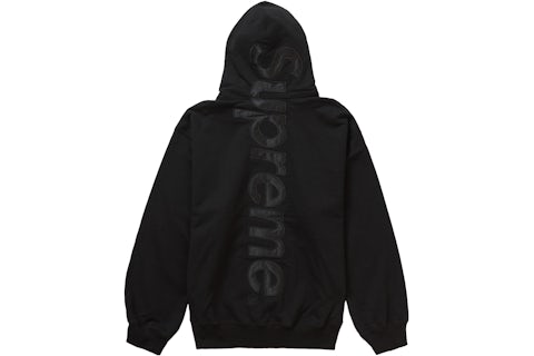 Supreme Satin Appliqué Hooded Sweatshirt (FW23) Black Men's FW23