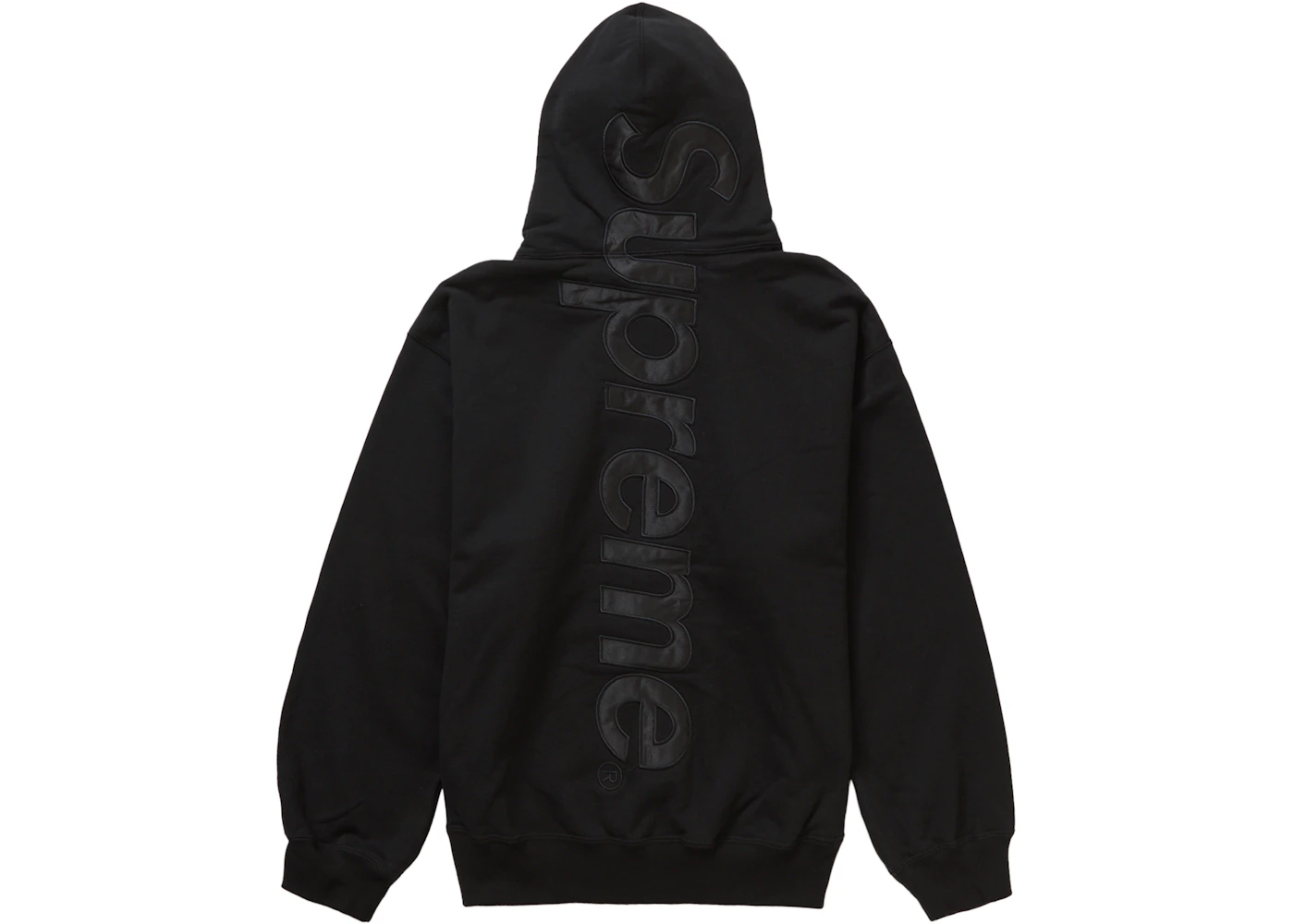Sudadera con capucha Supreme Satin Appliqué (FW23) en negro Hombre