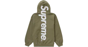 Supreme Satin Appliqué Hooded Sweatshirt (FW23) Light Olive