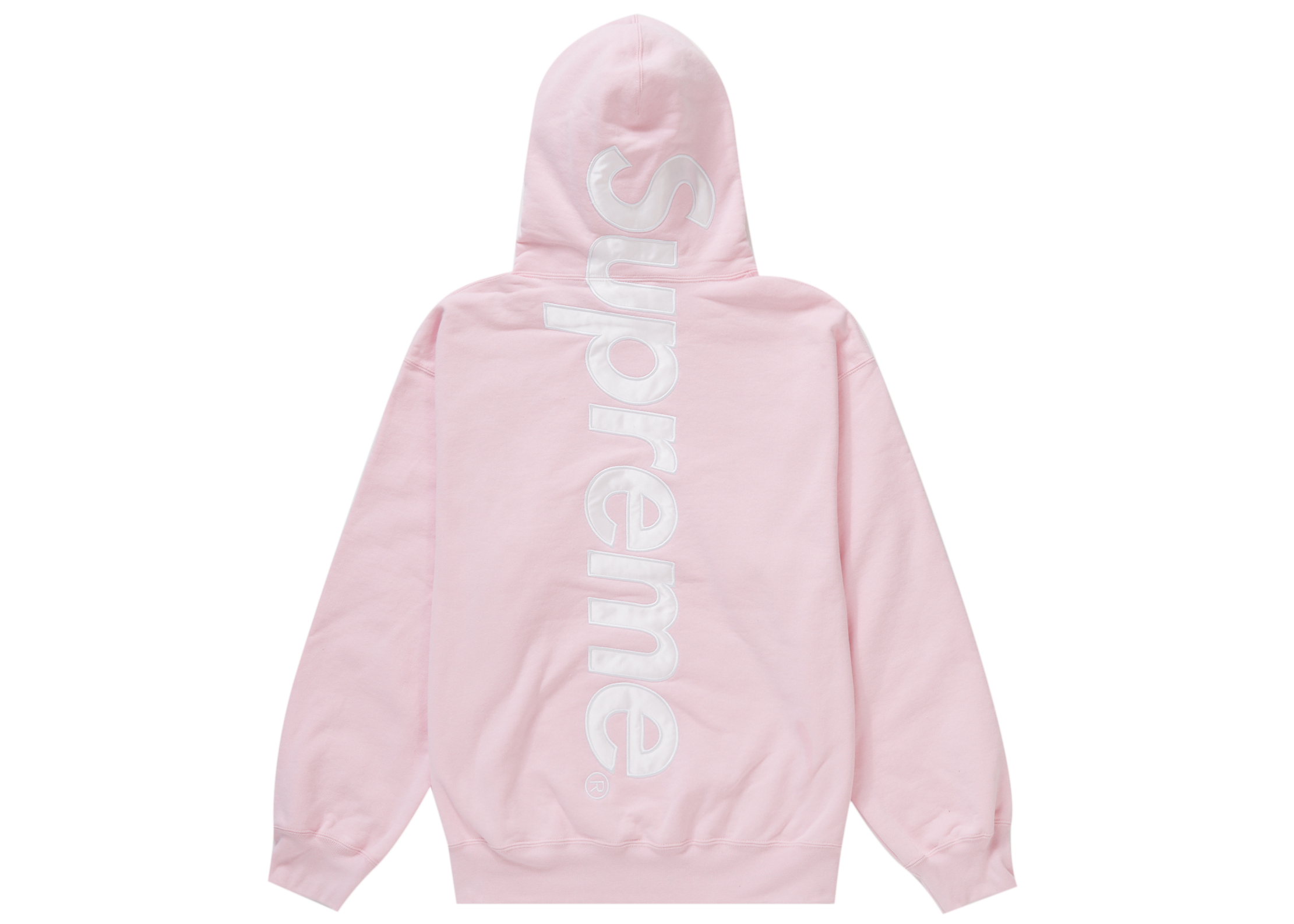 Supreme Satin Appliqué Hooded Sweatshirt (FW23) Light Pink Men's