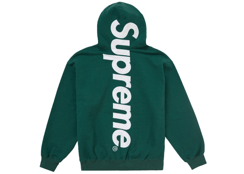 Supreme Satin Applique Hooded Sweatshirt FW24 Dark Green Men's - FW24 - US