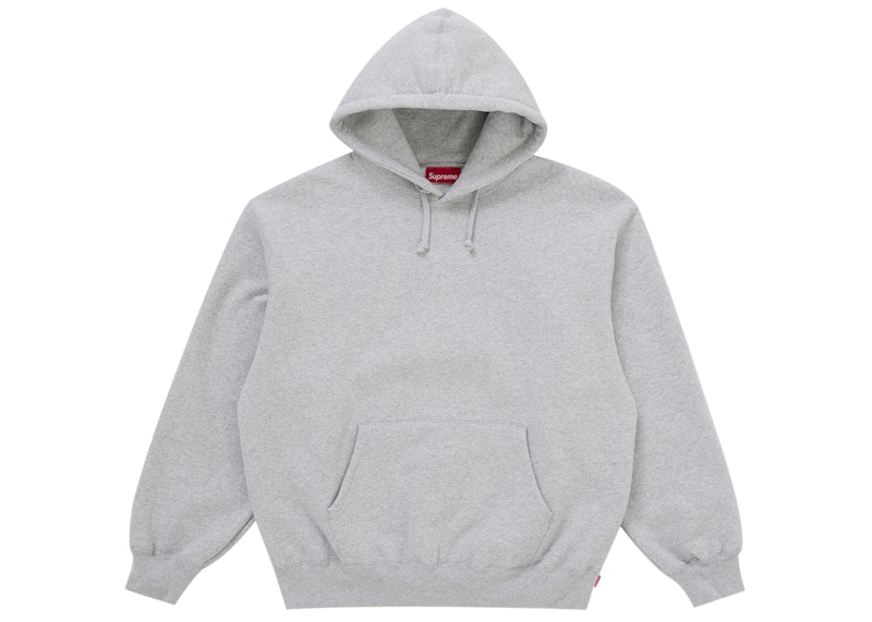 Supreme Satin Appliqué Hooded Sweatshirt (FW25) Heather Grey Men's