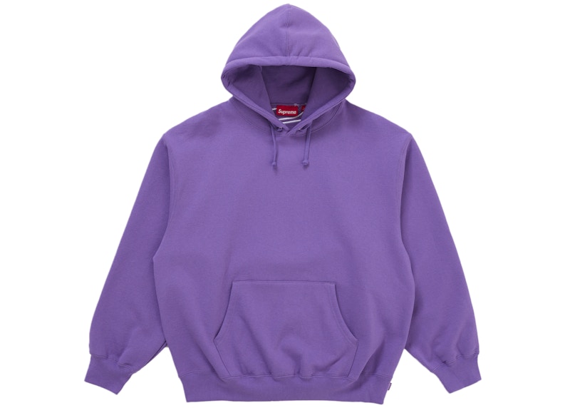Supreme Satin Appliqué Hooded Sweatshirt (FW25) Violet Men's