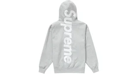Supreme Satin Appliqué Hooded Sweatshirt Heather Grey