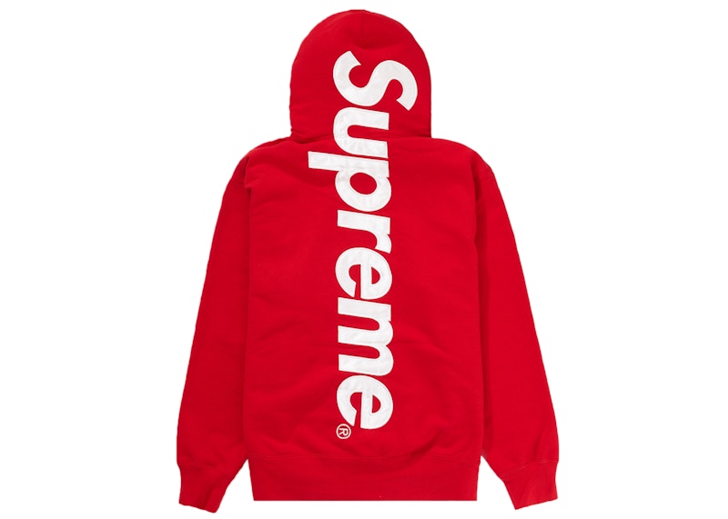 Supreme Satin Appliqué Hooded Sweatshirt Red メンズ - FW22 - JP