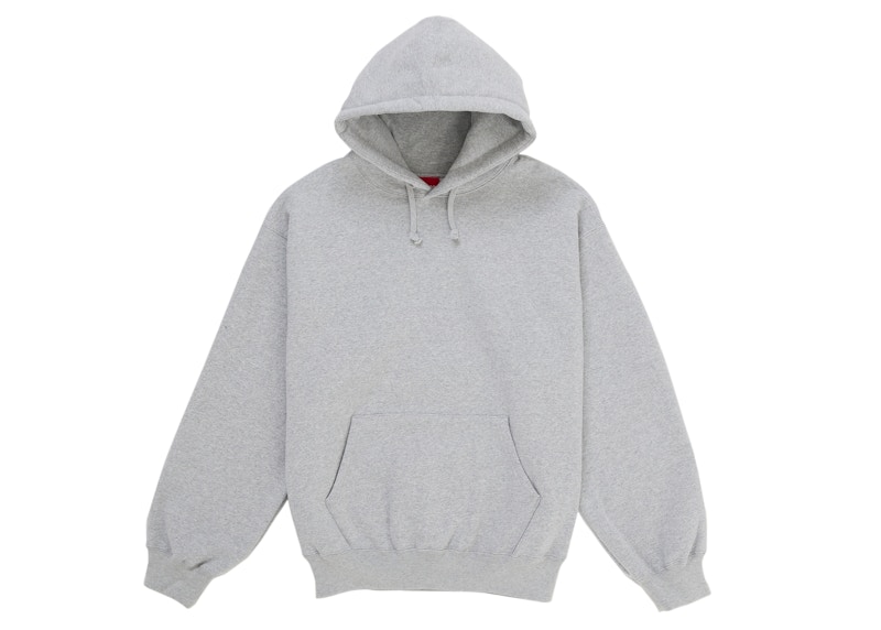 Supreme Satin Applique Hooded Sweatshirt (SS26) Heather Grey Men's