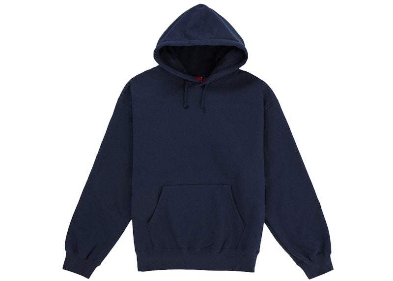 Supreme Satin Applique Hooded Sweatshirt (SS26) Washed Navy Men's