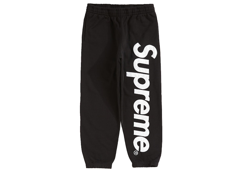 Supreme Satin Appliqué Sweatpant Black Men's - FW22 - US