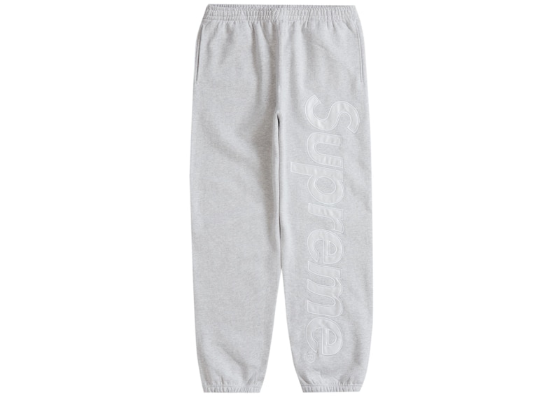 Supreme Satin Applique Sweatpant M grey-