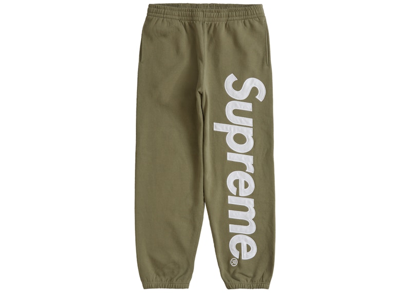 Supreme Satin Appliqué Sweatpant (FW23) Light Olive メンズ - FW23 - JP