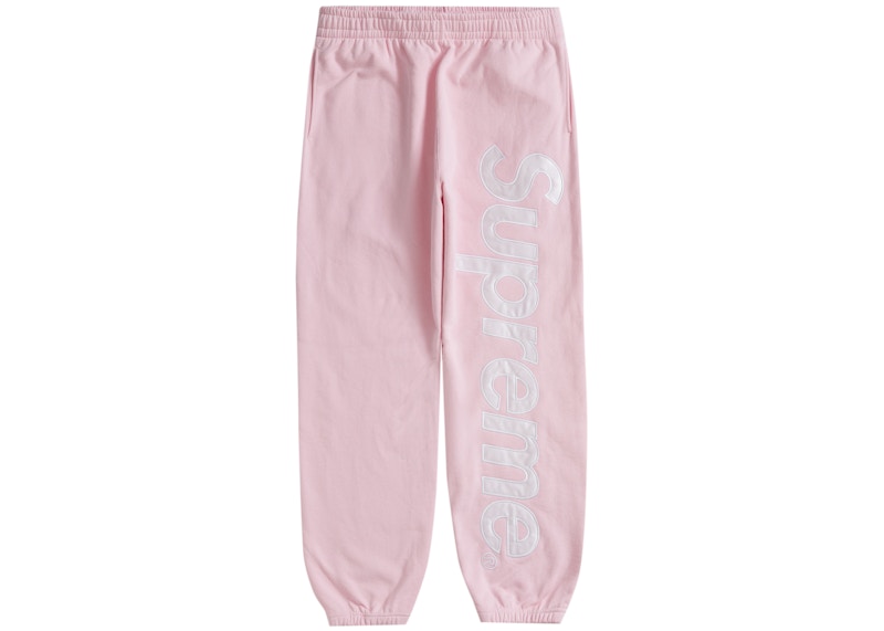 Supreme Satin Appliqué Sweatpant (FW23) Light Pink Men's - FW23 - US