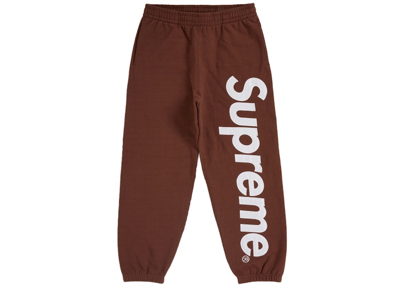 Supreme Satin Applique Sweatpant FW24 Brown Men's - FW24 - GB