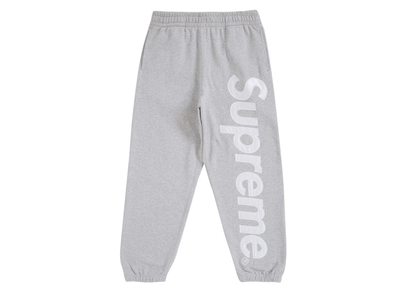 Pre-owned Supreme Men's Satin Applique Sweatpant Fw24 In Heather Grey