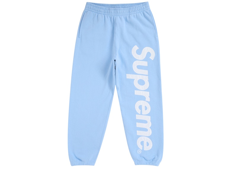 Supreme Satin Applique Sweatpant FW24 Light Blue Men's - FW24 - GB