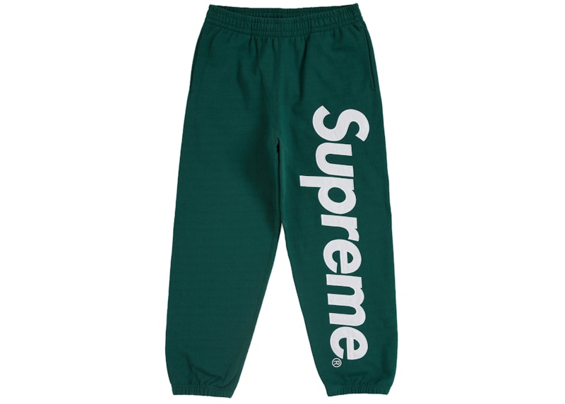 Supreme Satin Applique Sweatpant FW24 Dark Green Men's - FW24 - US