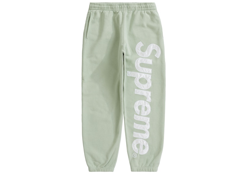 Supreme Satin Appliqué Sweatpant Mint Men's - FW22 - GB