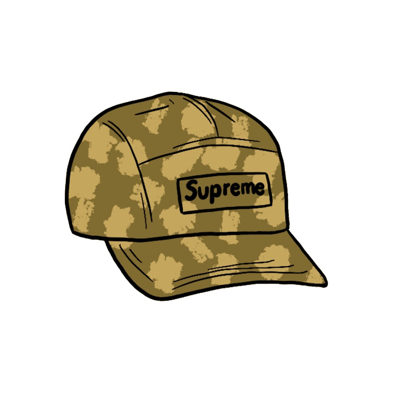 supreme satin digi camo camp cap olive