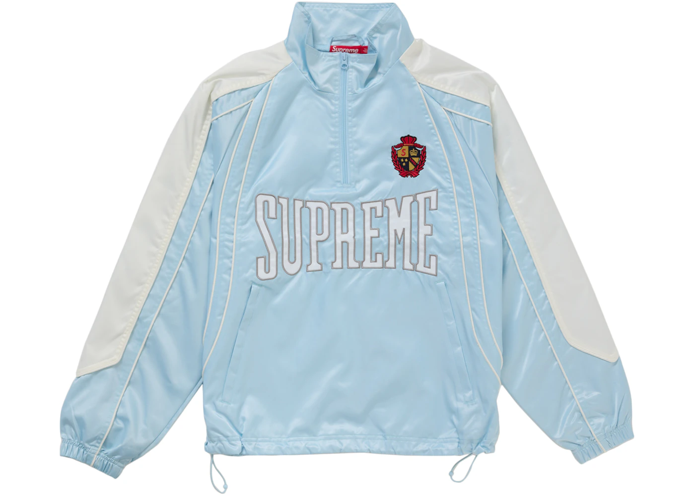 Hooded Sweatshirt Supreme Half Zip Warm Up Light Blue Supreme