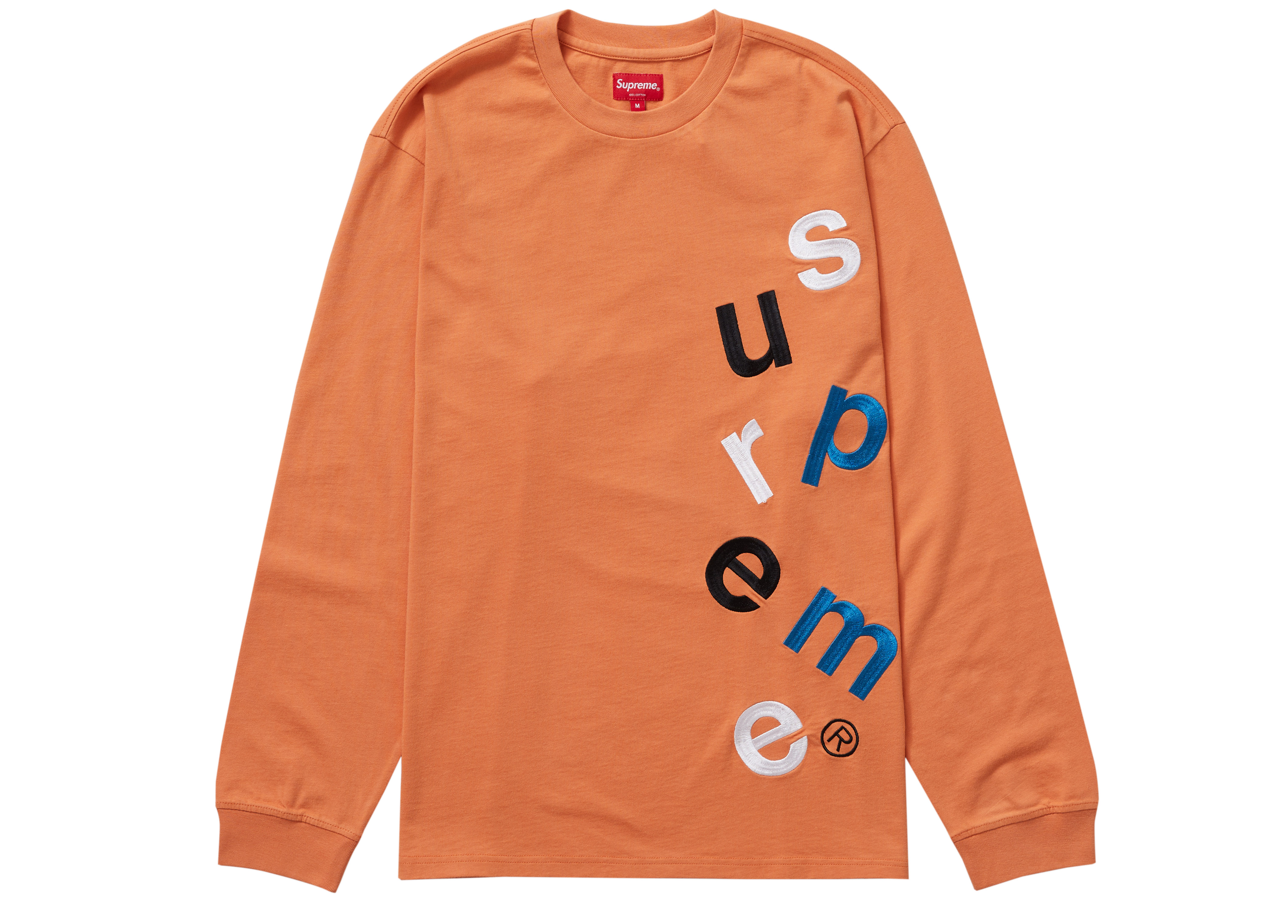 Supreme Scatter Logo L/S Top Pale Orange Men's - FW20 - US