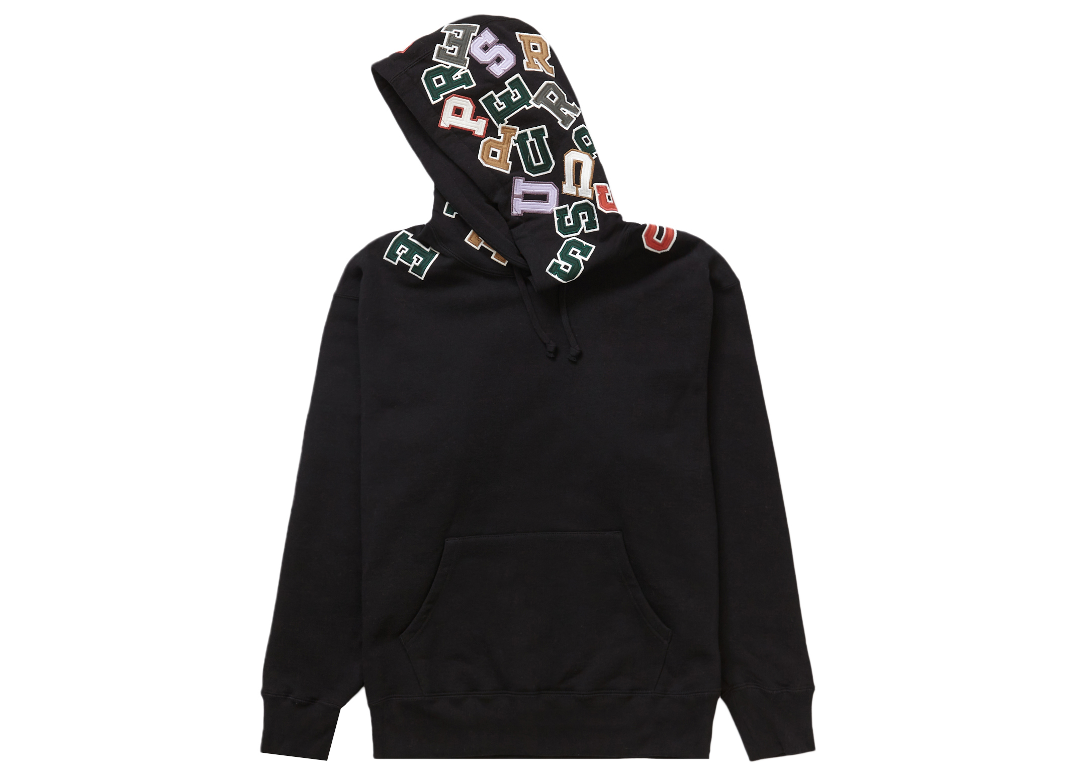 Supreme Scattered Appliqué Hooded Sweatshirt Black