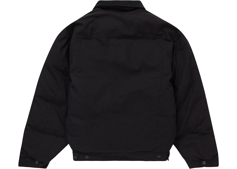 Supreme Schott Canvas Down Trucker Jacket Black