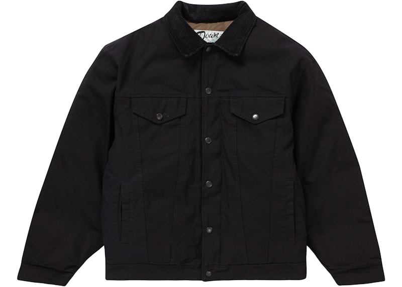 Supreme Schott Canvas Down Trucker Jacket Black Men's - FW22 - US