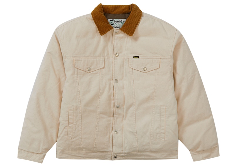 Supreme Schott Canvas Down Trucker Jacket Natural Men's - FW22 - US