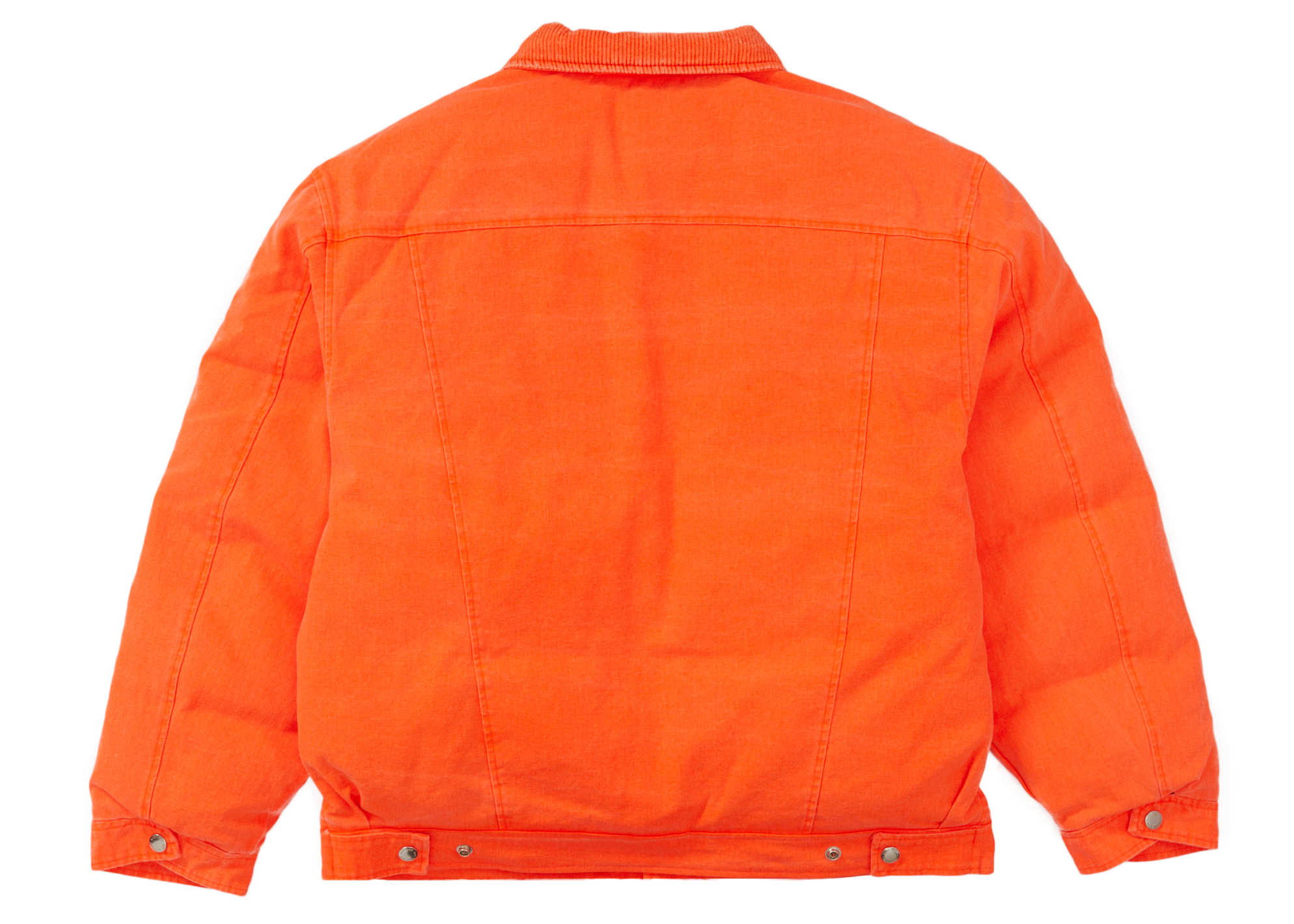 Supreme Schott Canvas Down Trucker Jacket Neon Orange Men's - FW22 