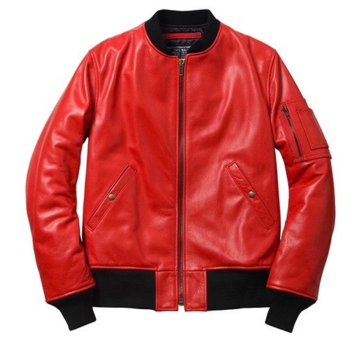 Supreme Schott NYC Leather MA 1 Jacket Red 남성 - FW13 - KR