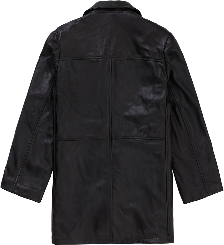 Supreme Schott Leather Overcoat Black - FW19