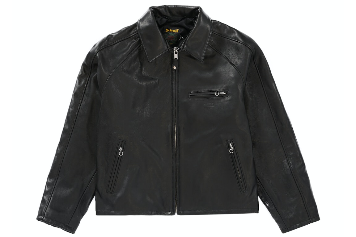 Pre-owned Supreme Schott Leather Racer Jacket Black