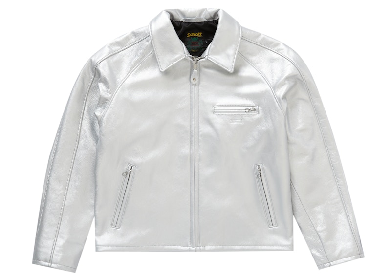 Schott white 2024 leather jacket