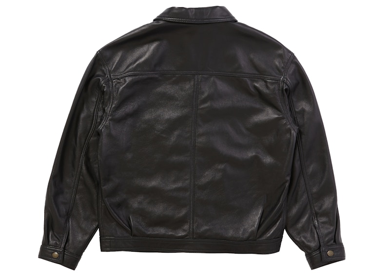 Supreme Schott Leather Work Jacket Black Men's - SS22 - GB