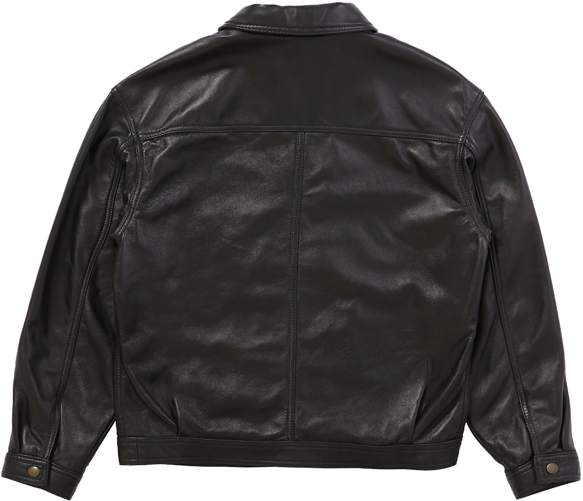 Supreme Schott Leather Work Jacket Black Men's - SS22 - US