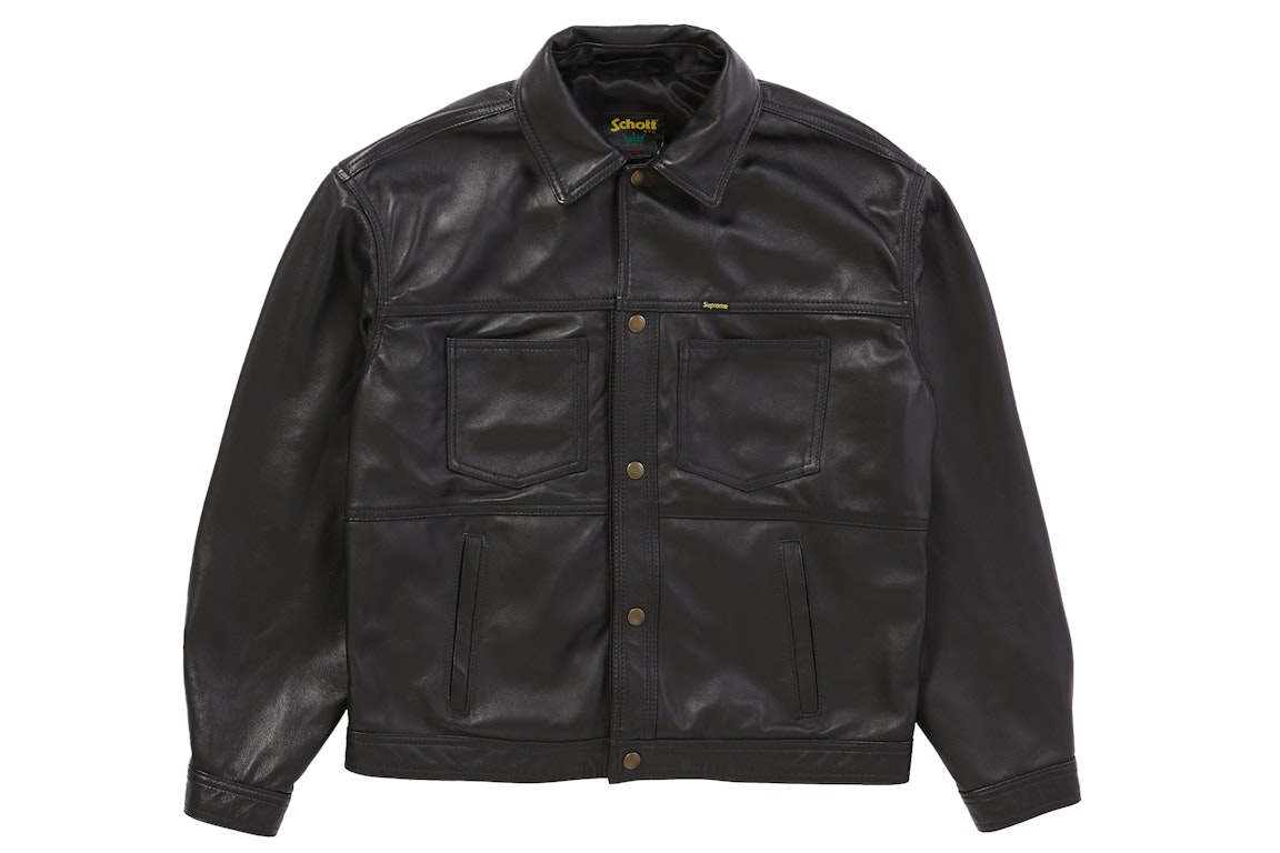 Pre-owned Supreme Schott Leather Work Jacket Black