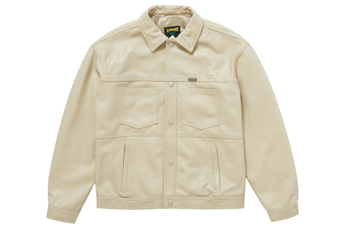 Pre-owned Supreme Schott Leather Work Jacket Tan