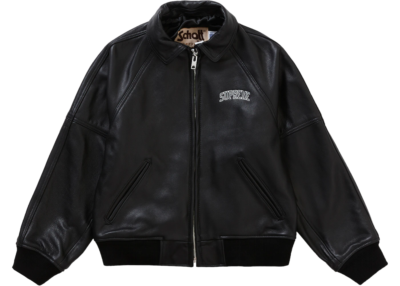 Supreme Schott Martin Wong 8 Ball Leather Varsity Jacket Black Men's ...