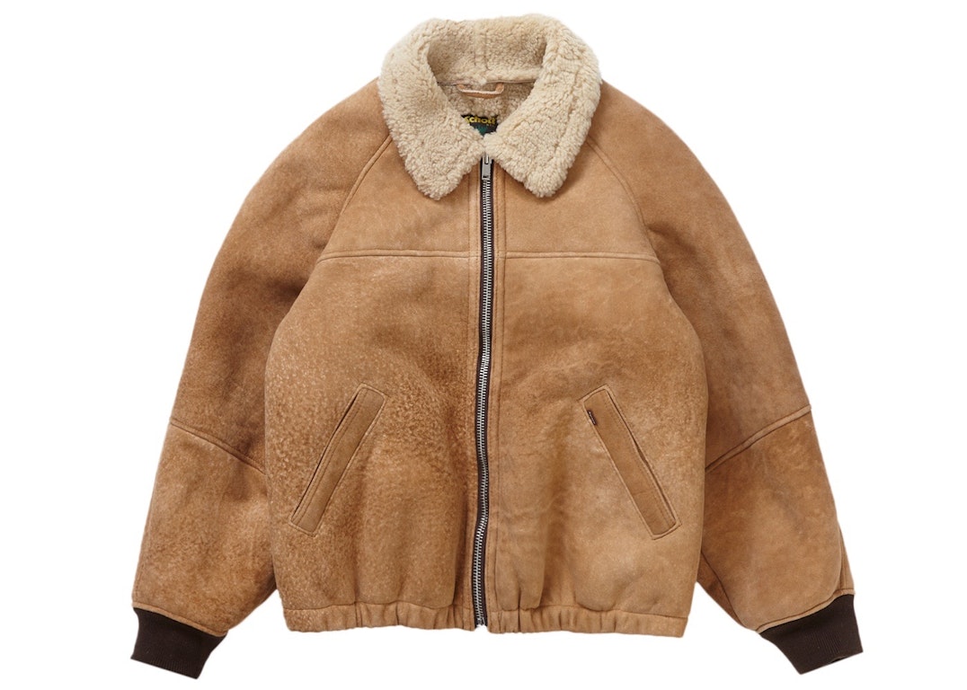 Pre-owned Supreme Schott Shearling Bomber Jacket Brown