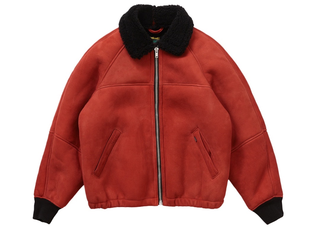 Pre-owned Supreme Schott Shearling Bomber Jacket Red