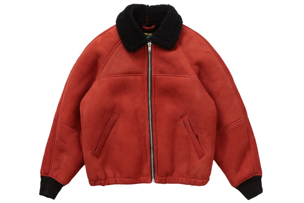 Pre-owned Supreme Schott Shearling Bomber Jacket Red